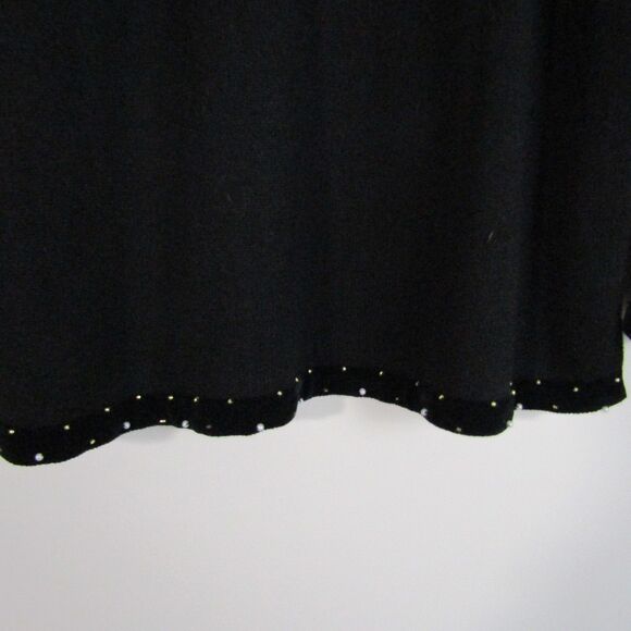 Quaker Factory Women's Sweater Large Black Christmas Beaded Embroidery Holiday - Picture 7 of 13